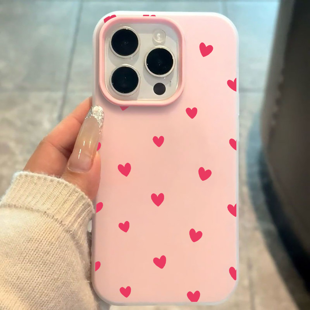 Phone Cases Red - 赤いハート柄のスマホケース Redmi 12 13C 14C 15C