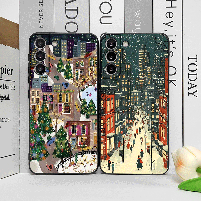 Phone Cases Oneplus - クリスマス雪景色ストリートショップウィンドウ風景柄スマホケース OnePlus 12 13R 11 10