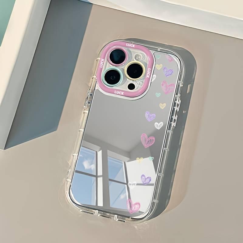 Phone Cases Xr Cute - 素敵なハート型メイクアップミラー付きスマホケース iPhone 17 16 15 14
