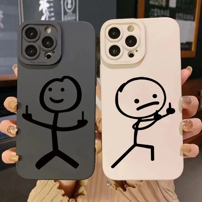 Phone Cases Xr Cute - かわいい漫画マッチマン柄マットシリコン製スマホケース iPhone 16 11 12 13