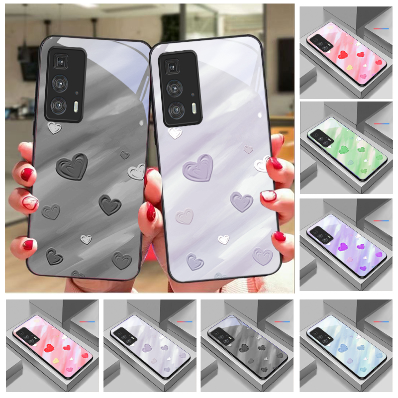 Phone Cases For Motorola - ミニマリストで曖昧なアートデザインのガラス製スマホケース Motorola Moto Edge 20 Lite、30