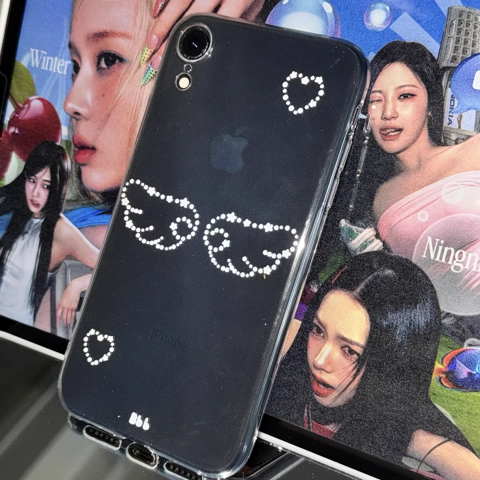 Phone Cases Xr Cute - 韓国風キュートなエンジェルウィングとハートのスマホケース iPhone 16/15/14/13/12/11 Pro/XR/X/Xs Max/7/8 Plus/Mini対応