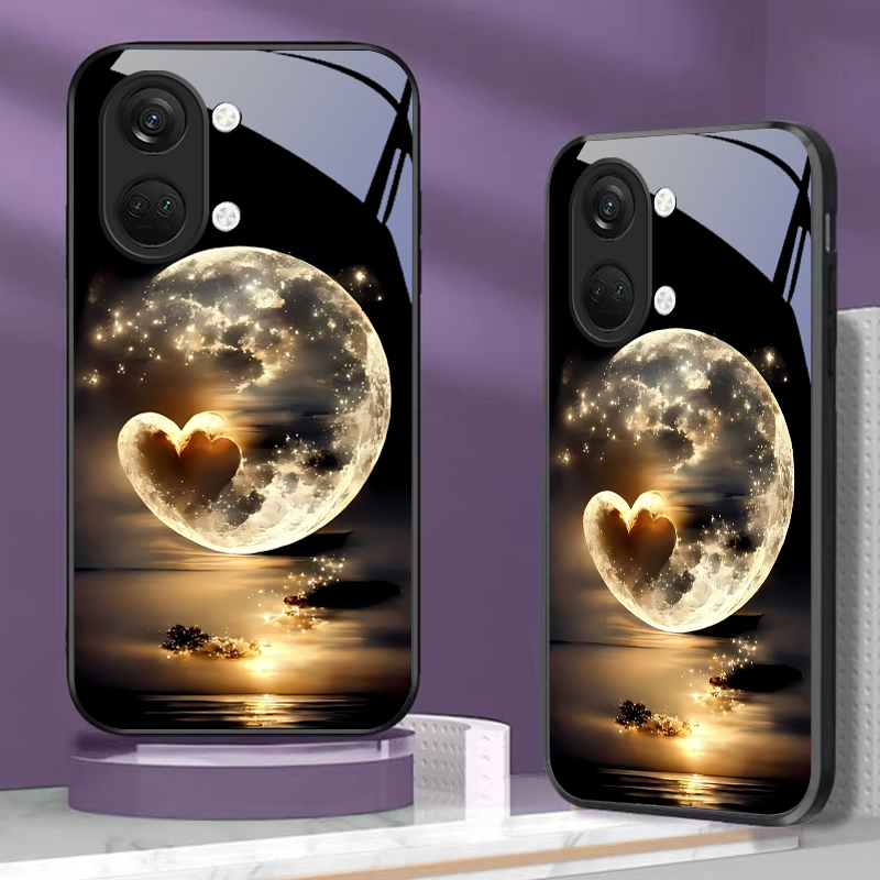 Phone Cases Oneplus - 天体の心を映し出すブラックガラス製スマホケース OnePlus Nord CE 2T 2