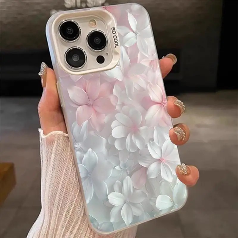 Phone Cases Durable - ピンクの花柄ケース iPhone 15Pro 17 16 14