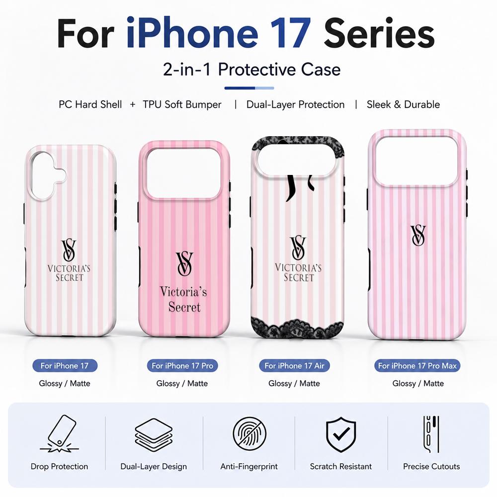 Phone Cases Louis Vuitton - クールなV-ヴィクトリアズ・シークレットのスマホケースフィルム素材2-in-1シェル、iPhone 17、16、15、14、12、17Air、16e、13 Pro MAX、16Plus用カバー