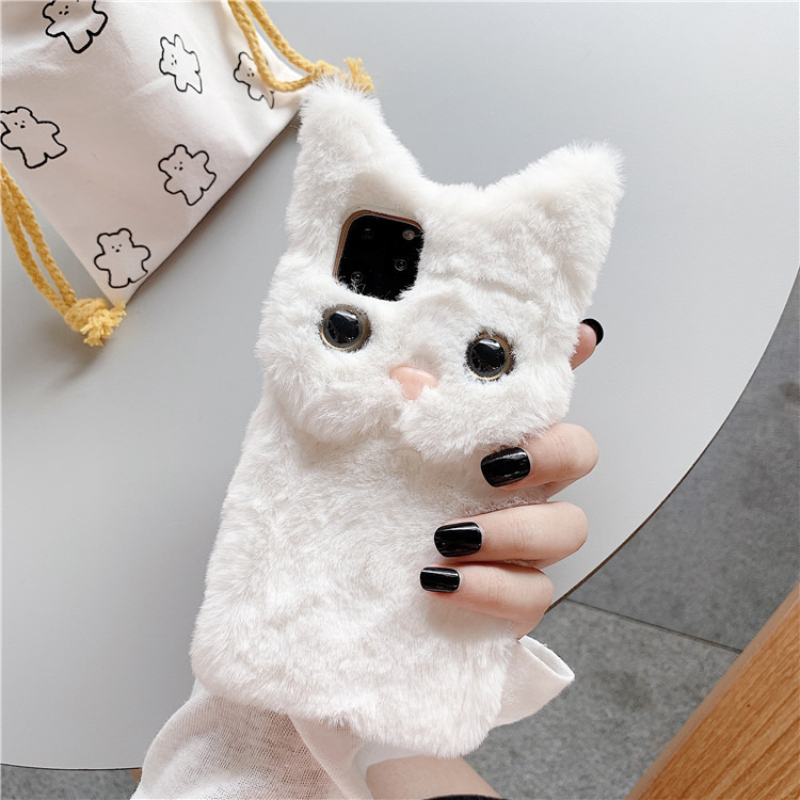 3Dキュートな漫画猫の毛皮のようなぬいぐるみ風スマホケース  - Phone Cases Iphone 17 Pro のレビューと価格