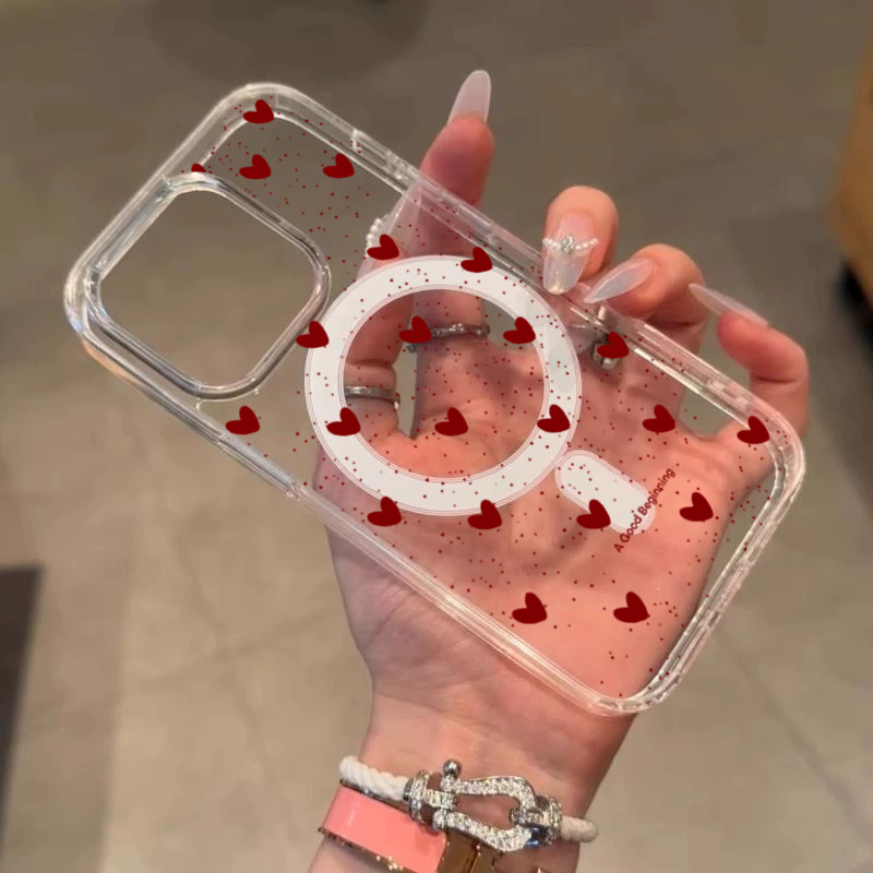 INSレッドラブハートセクシー透明シリコンケース iPhon - Phone Cases Red のレビューと価格