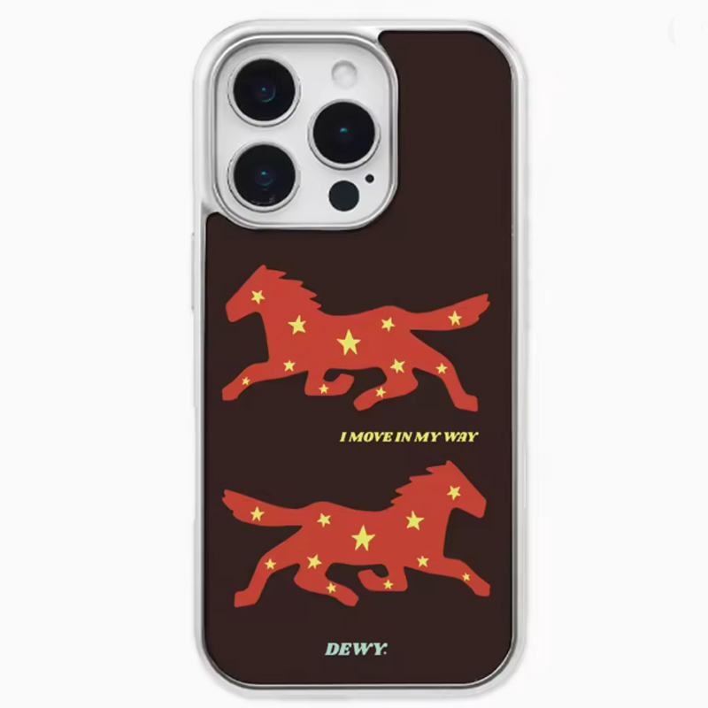 カラフルな火馬デザインの電気メッキ加工ドリップグルー付きスマ - Phone Cases Horse のレビューと価格