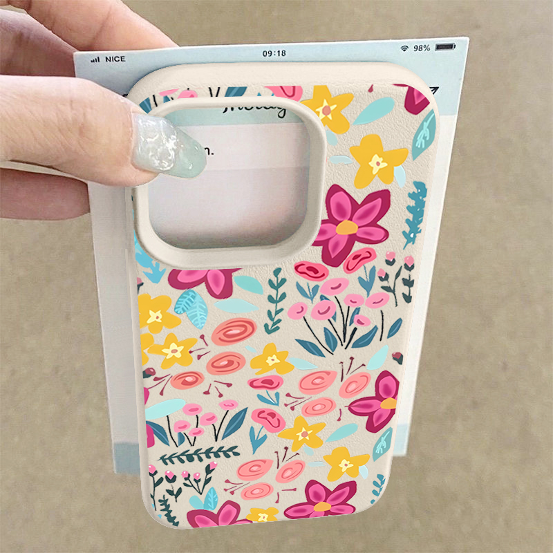 カラフルな花柄のiPhoneケース Air 17 16e 1 - Phone Cases Leather のレビューと価格