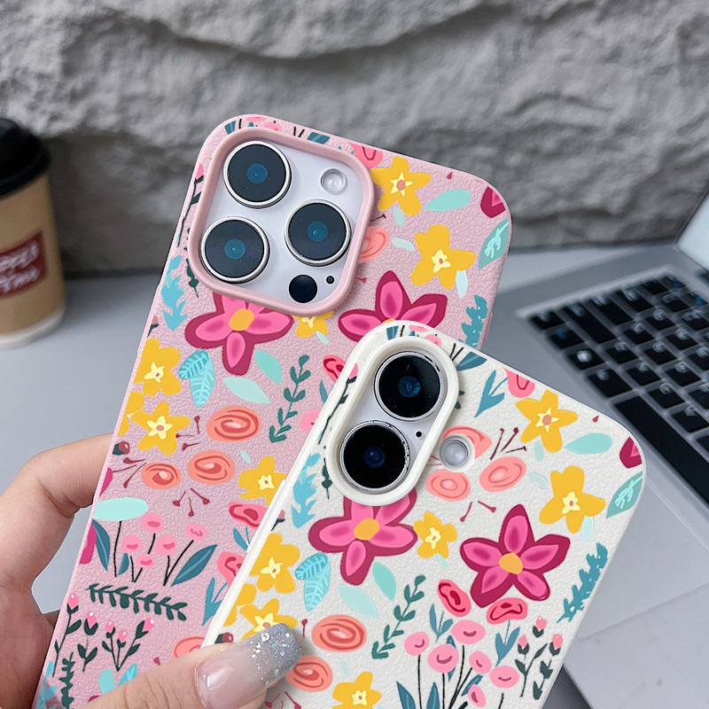 カラフルな花柄のiPhoneケース Air 17 16e 1 - Phone Cases Leather のレビューと価格