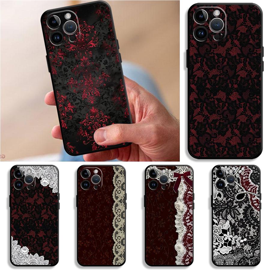 黒と赤のセクシーなレースのスマホケース Apple iPho - Phone Cases Red のレビューと価格