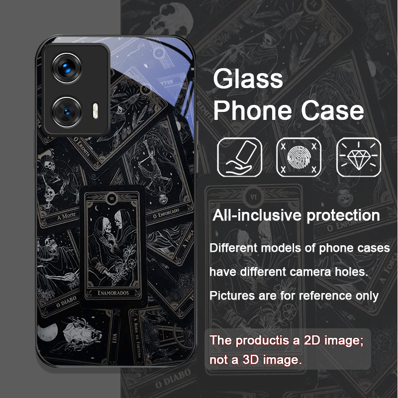 ヴィンテージゴシックタロットカードプリント強化ガラス製スマホ - Phone Cases For Motorola のレビューと価格