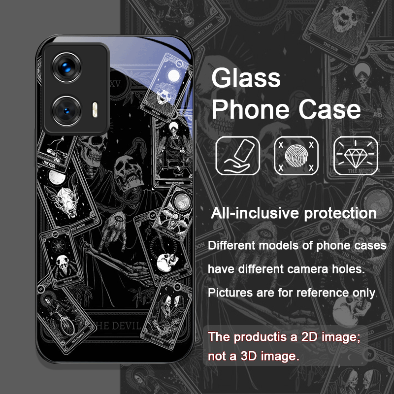 ヴィンテージゴシックタロットカードプリント強化ガラス製スマホ - Phone Cases For Motorola のレビューと価格