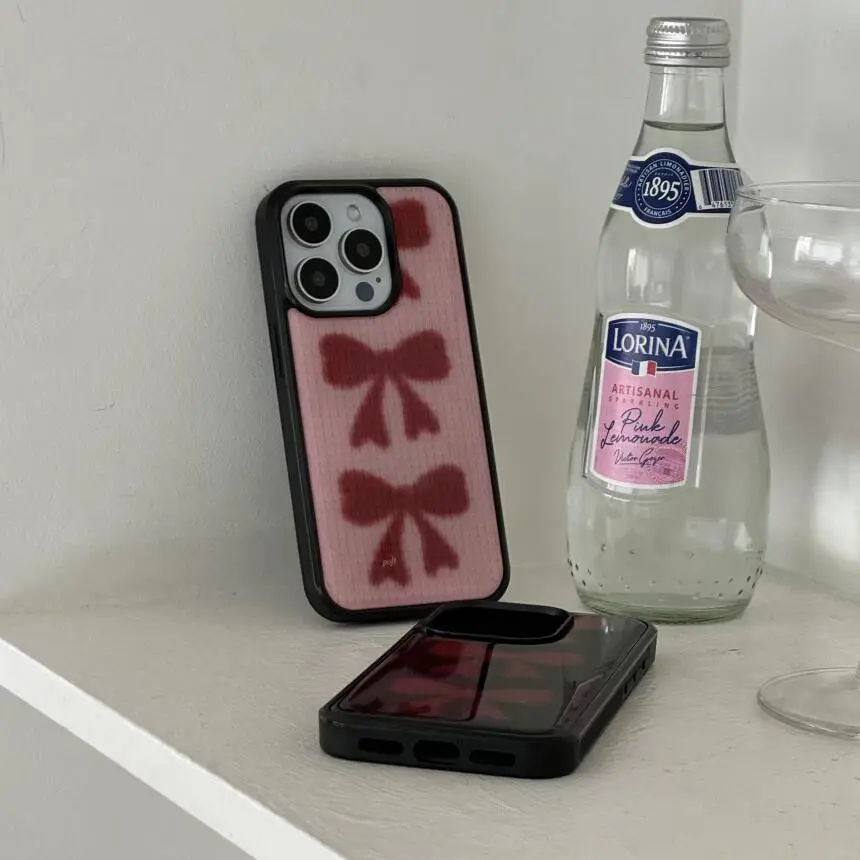 冬のフルスクリーン可愛い赤いリボン光沢のある表面のスマホケー - Phone Cases Red のレビューと価格