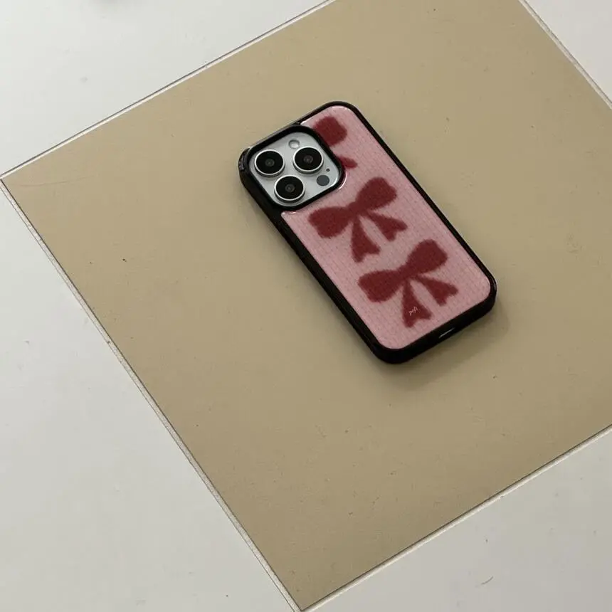 冬のフルスクリーン可愛い赤いリボン光沢のある表面のスマホケー - Phone Cases Red のレビューと価格