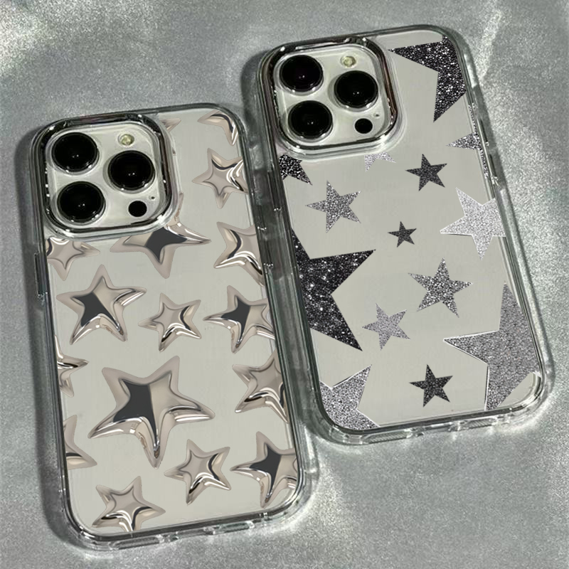 輝く星柄のトレンディな透明スマホケース iPhone 17  - Phone Cases Pinterest のレビューと価格