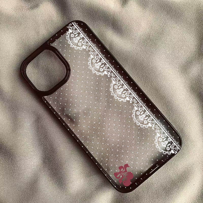 可愛いチェリーボウホワイトレースポルカドット柄iPhoneケ - Phone Cases Xr Cute のレビューと価格