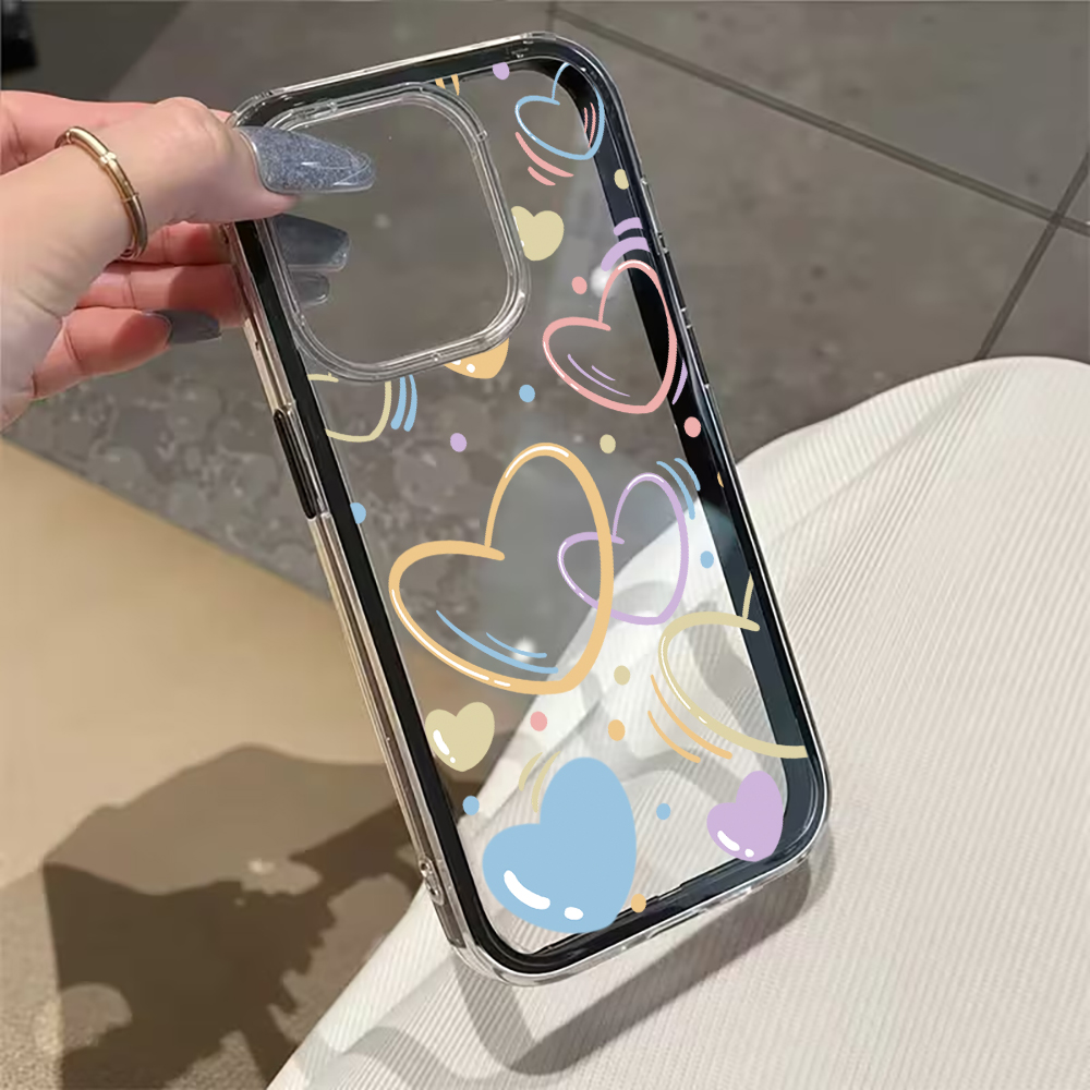 可愛いカラフルハート柄スマホケース iPhone 17 16 - Phone Cases Xr Cute のレビューと価格