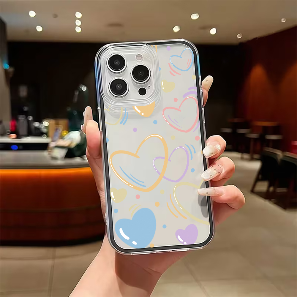 可愛いカラフルハート柄スマホケース iPhone 17 16 - Phone Cases Xr Cute のレビューと価格