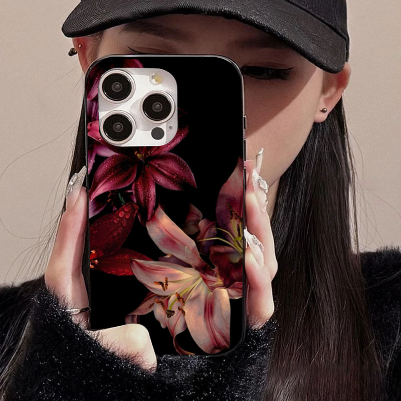 エレガントな赤いユリの花柄 iPhoneケース iPhone - Phone Cases Red のレビューと価格