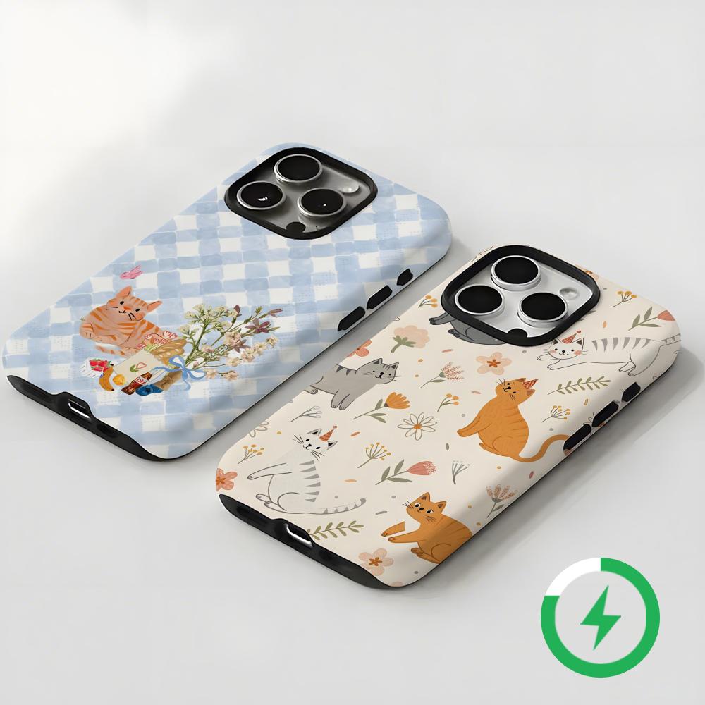 かわいい猫と犬のスマホケース マグネット式 2-in-1 光 - Phone Cases For Iphone 16 のレビューと価格