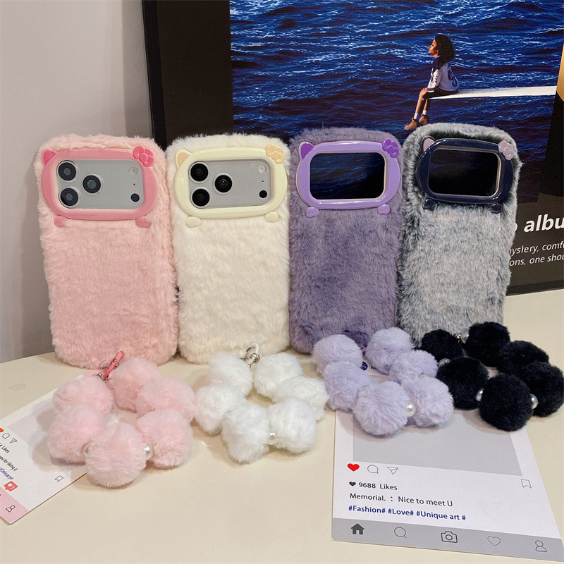 高級感のある無地のファー素材のプラッシュフォンケース iPh - Phone Cases Iphone 17 Pro のレビューと価格