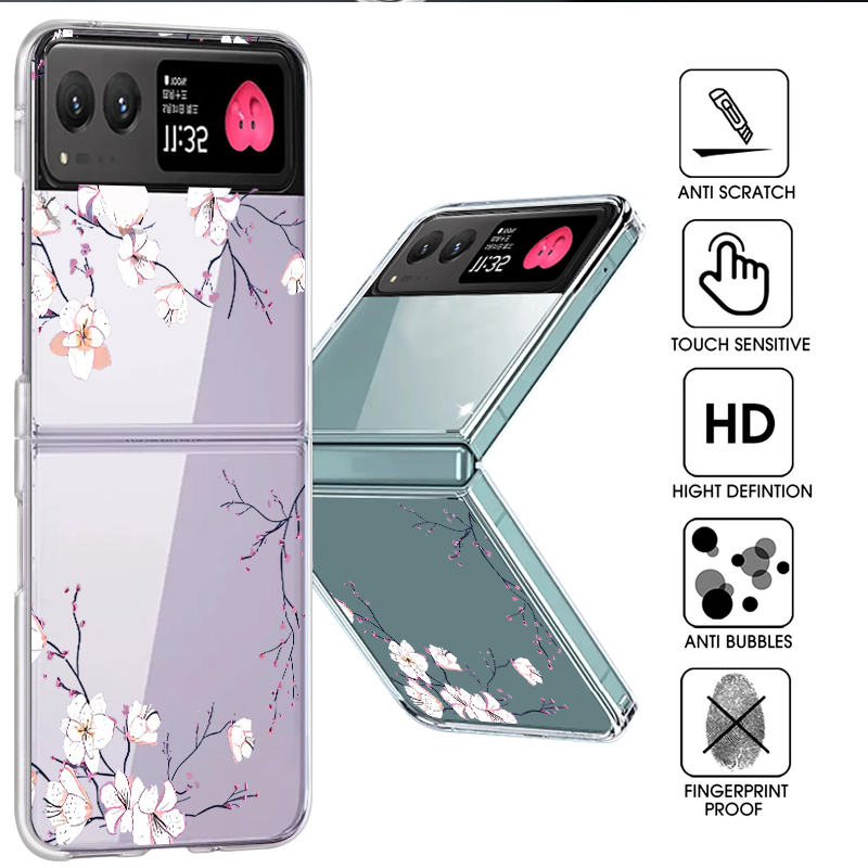 白い花柄電話ケースモトローラ Razr 60 50 40 ウ - Phone Cases For Motorola のレビューと価格