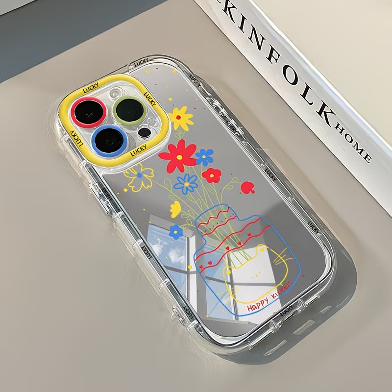 夏のデイジー柄猫花瓶デザインミラー付きスマホケース iPho - Phone Cases Iphone 17 Pro のレビューと価格