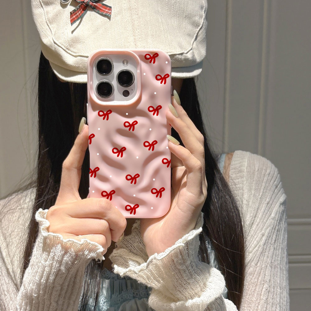 3D水波紋レッドハートプリントiPhoneケース iPhon - Phone Cases Red のレビューと価格