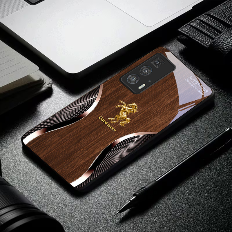 ゴールデン・スティード・フォーチュン ブラックガラス製携帯電 - Phone Cases For Motorola のレビューと価格