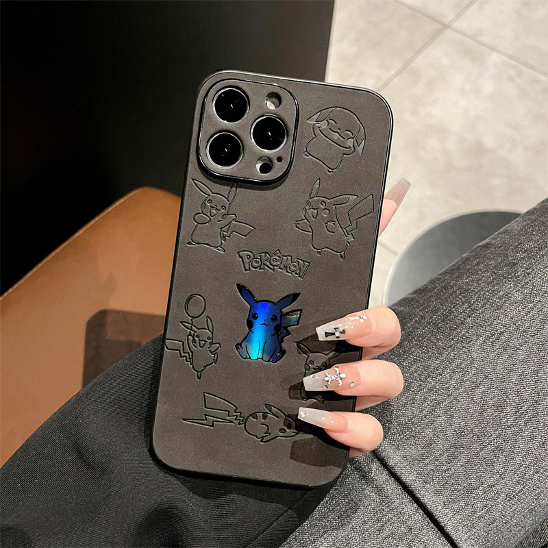 漫画ピカチュウフェイクレザーレーザー携帯電話ケース iPho - Phone Cases Leather のレビューと価格