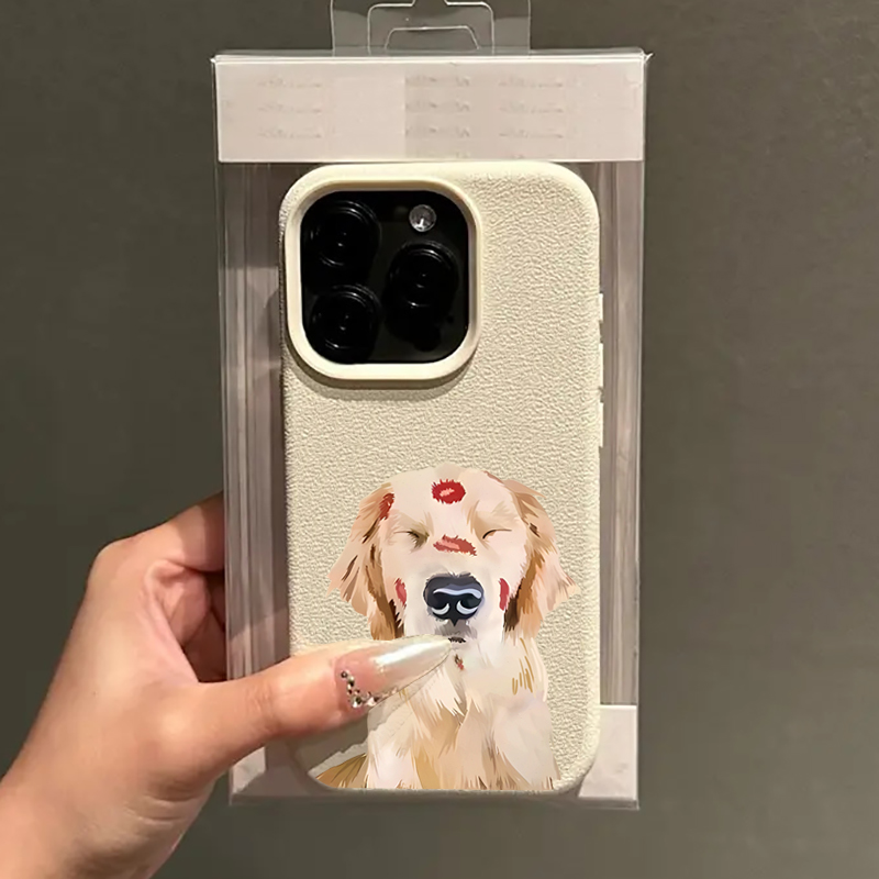 かわいいゴールデンレトリバーの赤い唇プリントのスマホケース、 - Phone Cases Red のレビューと価格