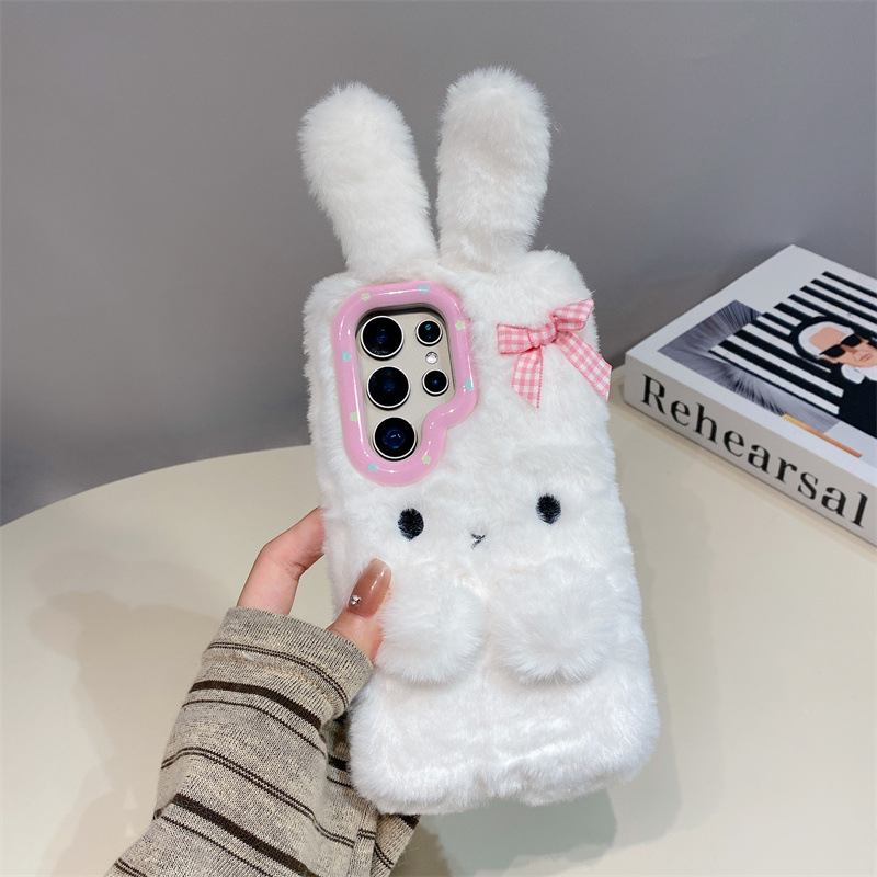 コレン 3D カートゥーン リボン付きうさぎ耳 暖かい毛皮の - Phone Cases Samsung のレビューと価格