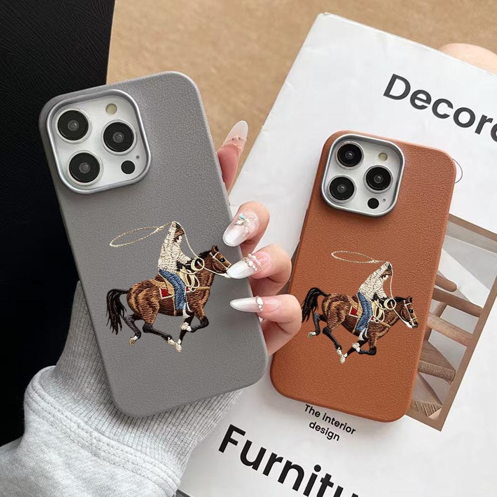 レトロなカウボーイ乗馬柄ライチソフトフォンケース iPhon - Phone Cases Horse のレビューと価格