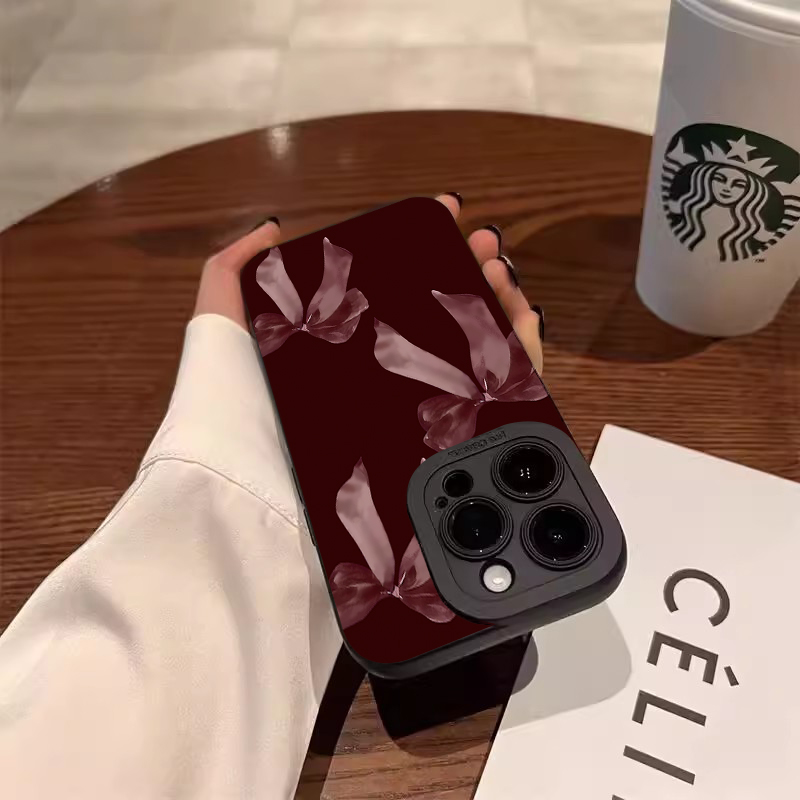 ワインレッドの蝶結び柄ソフトフォンケース、Samsung G - Phone Cases Red のレビューと価格