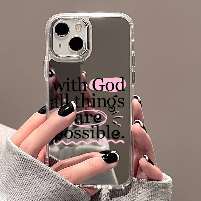 トレンディな名言とカラフルな文字のミラー付きスマホケース i - Phone Cases Durable のレビューと価格