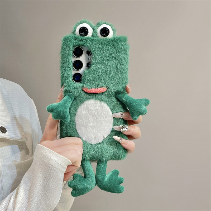 ぬいぐるみカエルのスマホケース、かわいい緑色の動物3Dソフト - Phone Cases Samsung のレビューと価格