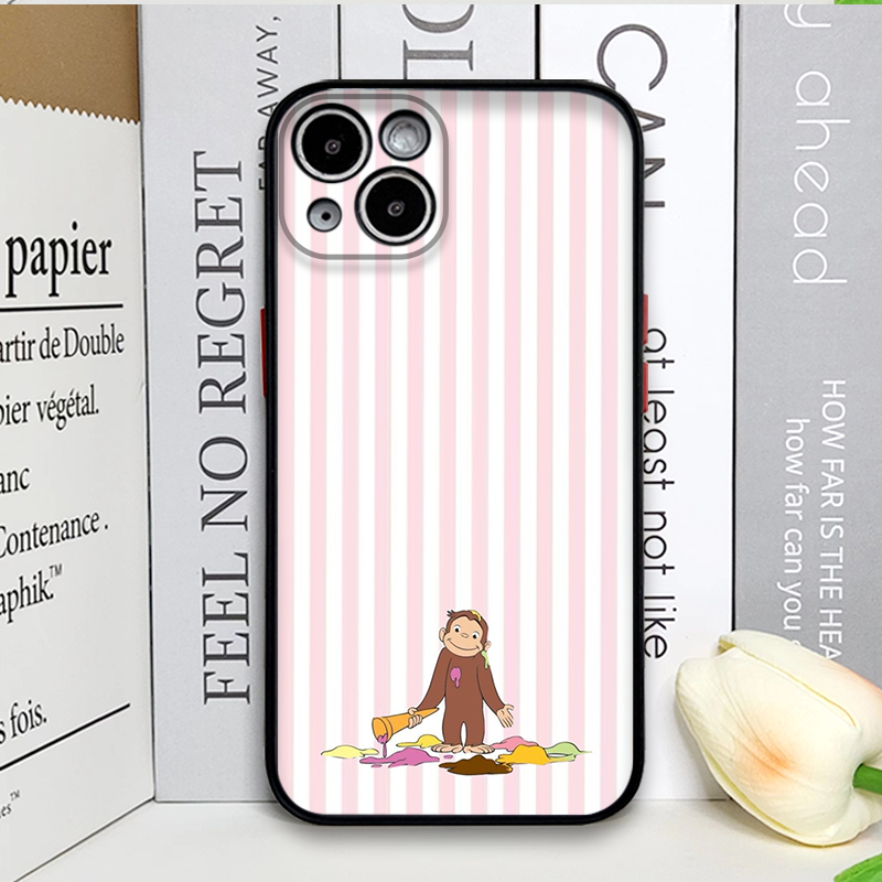 漫画風ストライプ柄の猿が猫を抱くiPhoneケース iPho - Phone Cases Iphone 17 Pro のレビューと価格